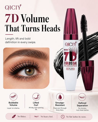 ✨ QICIY-7D Waterproof Mascara – Extreme Volume, Lifted Curl & All-Day Smudge-Proof Wear