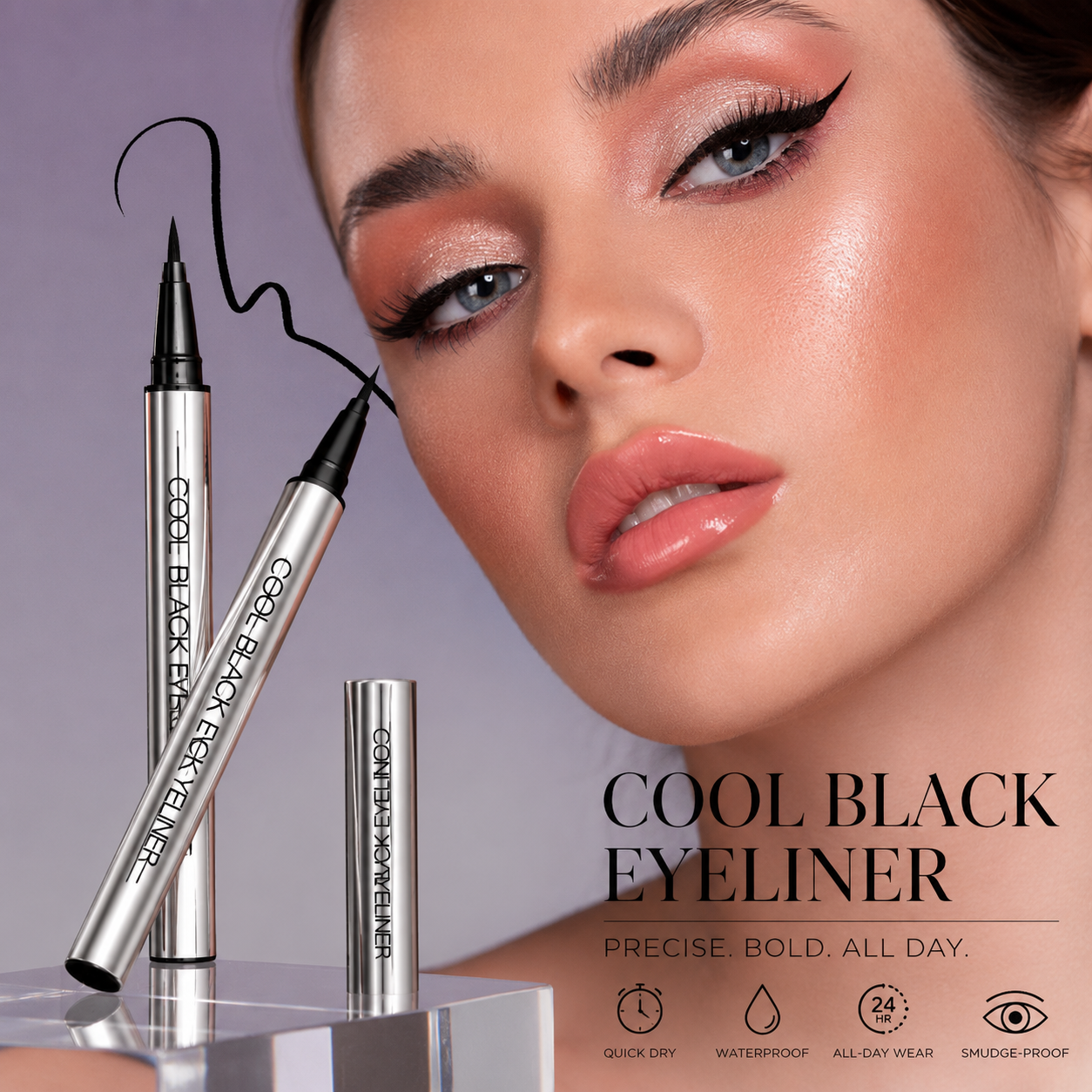 Black – YANQINA Long-Lasting Eyeliner – Waterproof, Vegan & Ultra-Creamy Texture (24H)