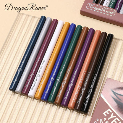 12-Color Waterproof Eyeliner Pencil Set